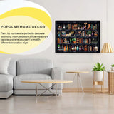 WEMEON Bookshelf Paint by Numbers for Adults - Gothic Themed Adult Paint by Number Kits with Brushes Acrylic Paints, Relaxing Stress Relief Hobby for Beginners, Teens, Artists, 16"x20" Canvas WEMEON