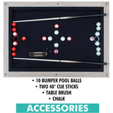 Freetime Fun 54" Bumper Pool Table for Adults and Kids Game Room, Comes with 2 48-in Cues, 10 Balls, and More, Sturdily Built Freetime Fun