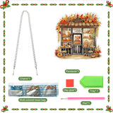 Decor for Home Diamonds Art kit Hanging Decorations, 3 Pack Christmas House Suncatchers Diamonds Painting Kit for Adult Gift Fall DIY 5D Diamonds Dots Special Crystal Diamond Halloween 7.8x7.8 inch Fairyland JinWenn