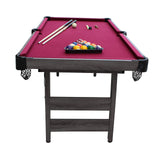 Pendleton 6-ft Portable Pool Table - Driftwood Finish with Burgundy Felt Blue Wave Sports