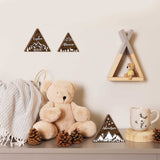 Jetec 3 Pcs Wooden Mountain Decoration Woodland Adventure Travel Adventure Mountain Table Ornament Centerpiece for Home Bedroom Bathroom Shelf Wall Rustic Farmhouse Decoration(Brown) Jetec