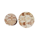 HanStrong Nesting Coffee Table Set of 2 for Living Room, Modern Round Wooden Circle Accent Side Tables for Small Spaces, Bedroom, Balcony, Office, Natural Burl Finish (19"+15") HanStrong