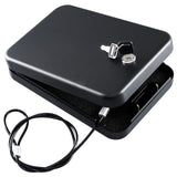 Dalmbox Car Gun Safe for Pistols Small Handgun Lock Box with Key Lock Portable Travel Pistol Safe for Car, Home, Travel (9.4" X 6.4" X 1.8") Dalmbox