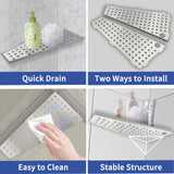 mivndeeopu 12" Corner Shower Shelf 2-Pcs, Rustproof 304 Stainless Steel Corner Shower Shelves with Razor Holder Slot Design Recessed Bathroom Shower Shelf for Tiled Wall (Brushed Silvery) mivndeeopu