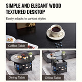 VEVOR Round Lift Top Coffee Table for Living Room, 35.3 in Round Coffee Table with Storage and Hidden Compartment, Circle Coffee Table with LED Light, Black VEVOR