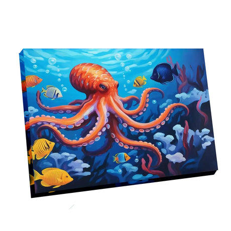 Newsight Paint by Numbers for Adults & Kids & Beginners DIY Acrylic Painting Gift Kits (Framed Color Octopus, 12" Wx16 L) Newsight
