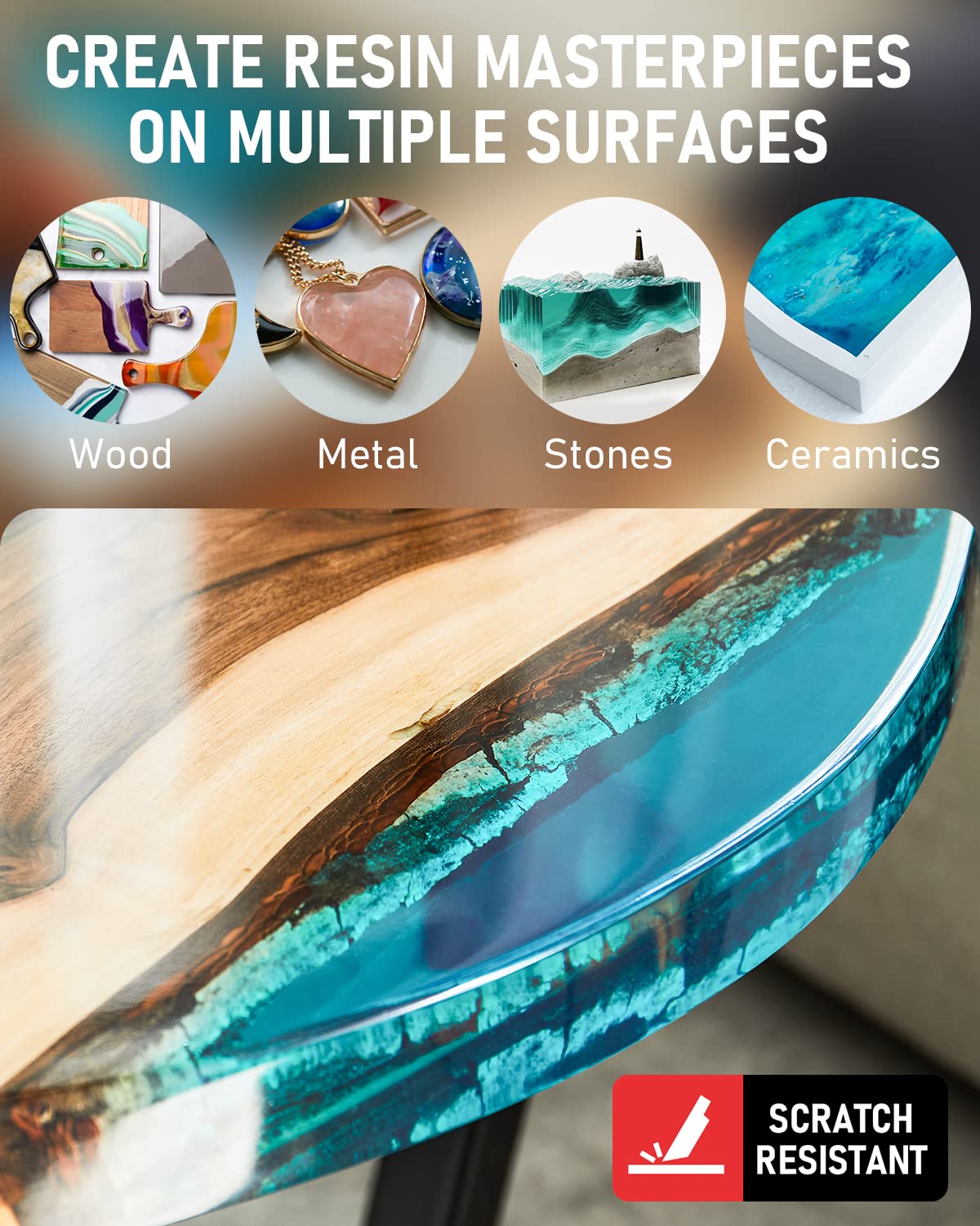 Smallbudi Deep Pour Epoxy Resin, 1.5 Gallon Epoxy Resin Kit for 2-4" Pour Depths, Crystal Clear High Gloss Bubble-Free Casting Resin for Art Craft River Table Wood Filler Bar Top Coating - 2:1 Ratio Smallbudi