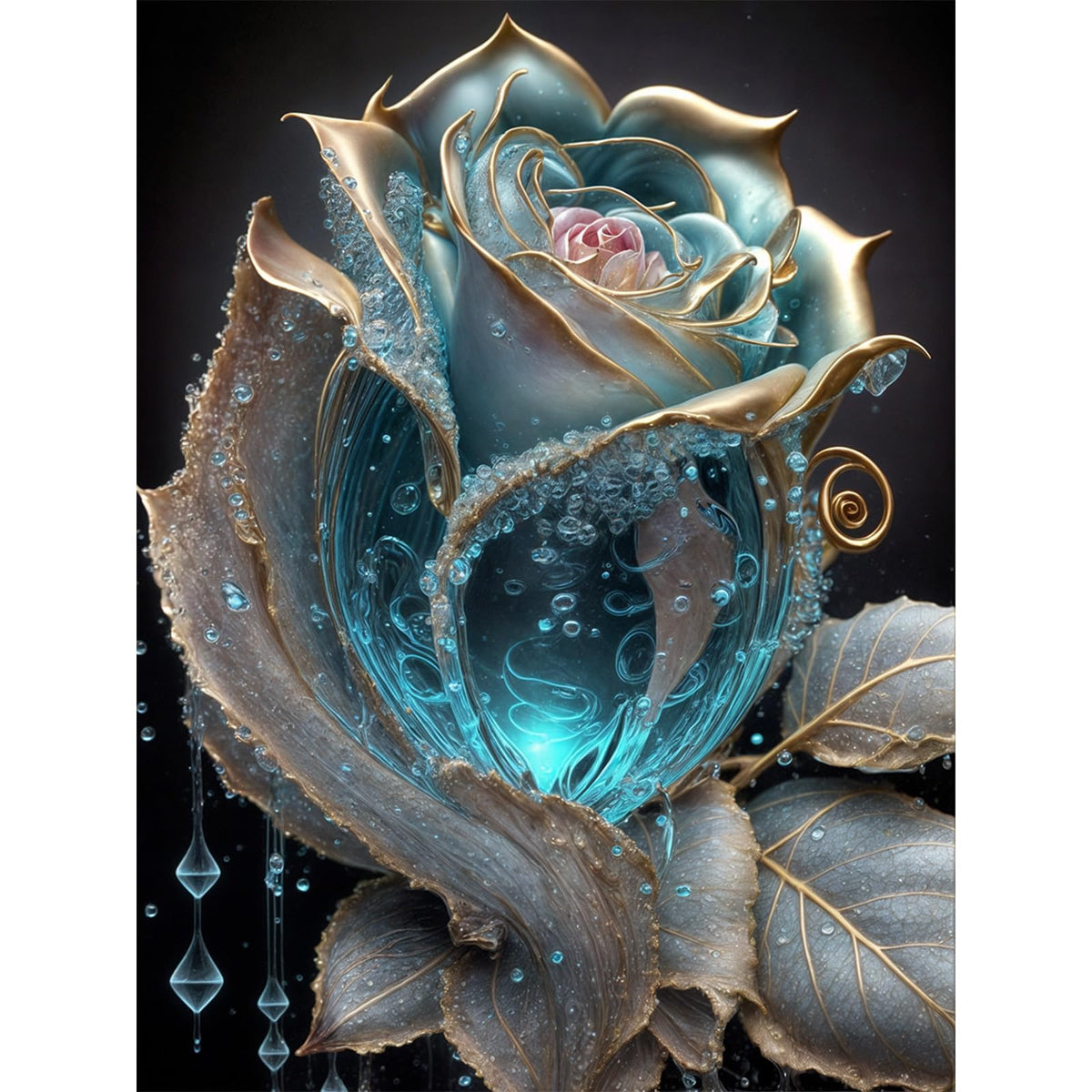 DOMROM Crystal Rose Diamond Painting Kits for Adults, Rose Diamond Art ...