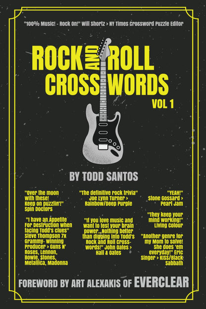 "Rock And Roll Crosswords Vol. 1 (B&W Pics): "100% Music!! Rock On!!" Will Shortz > NYTimes Crossword Puzzle Editor "The Definitive Rock Trivia"