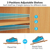 Tribesigns Shoe Cabinet with Doors, Entryway Slim Shoe Storage Cabinet with Adjustable Shelves and Open Shelf, Wooden Hidden Shoe Organizer Cabinet for Entryway, Hallway Tribesigns