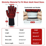 BBQ Gloves, Dakiwin Heat Resistant BBQ Gloves(1472°F), Silicone Non-Slip Oven Gloves, Grill Gloves Heat Proof for Men/Women, Oven Gloves with Fingers for Kitchen Cooking,Grilling Dakiwin