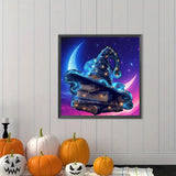 croshom Diamond Art Kits for Adults, Halloween Magic Hat Diamond Painting Kits, 5D DIY Diamonds Art Painting Kit, Full Round Drill for Home Wall Decor Gifts 14" x 14" croshom