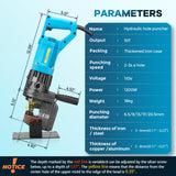Bonvoisin Electric Hydraulic Hole Puncher Φ1/4"-4/5" 1200W Punching Machine 110V Metal Hole Punch with Carbon Brush 5 Dies for Iron Copper Aluminum Plate Angle Steel Bonvoisin