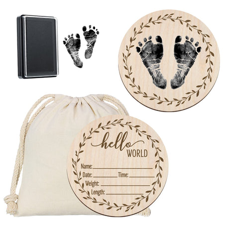 Newborn Birth Announcement Sign,Personalized Baby Announcement，Custom Engraved Wooden Baby Name Sign，Newborn Photo Props, Hello World Newborn Mayyi