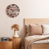 ACOZUHSE Silent Non-Ticking Wall Clocks, Brown Wood Barn Board Pine Plank Rustic Wall Clocks, Battery Operated 12 Inch Round Wall Clock for Home Decor Living Room Kitchen Office ACOZUHSE