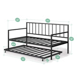 ZINUS Eden Metal Daybed with Trundle, Mattress Foundation with Steel Slat Support, Easy Assembly, Twin Zinus