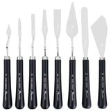 PHOENIX High Flexible Palette Knife Set, 8 Pieces Stainless Steel Painting Knives (31,41,42,43,44,46,51,52) Art Knife with Wood Handle, Paint Spatula for Oil Acrylic Paint PHOENIX