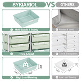 Rolling Storage Cart with 10 Large Drawers, Utility Cart with Wooden TableTop for Craft Organizers, Art Supply Storage, Home Office Organization, Cart with Wheels for Classroom, School, Green SYKIARIOL