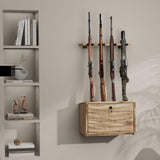 Emfogo Gun Rack Wall Mount, Wooden Rifle Racks with Gun Rack for Wall, Gun Display Racks for Indoor Firearms Storage, Holds up to 4 Long Guns and 6 Handguns, Gifts for Husband, Dad Emfogo