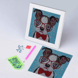 DIY 5d Diamond Painting Kits with White Frame Dog 6X6 inch for Beginners Adults Kids KACASHIP