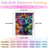 Dinosaur Diamond Painting Kits for Adults Beginners - Cartoon 5D Full Drill Round Diamond Art Kits Anime Dargon Diamond Dots Paintings with Diamonds Gem Art Picture Crafts Home Decor 8x12 inch CoHraeu