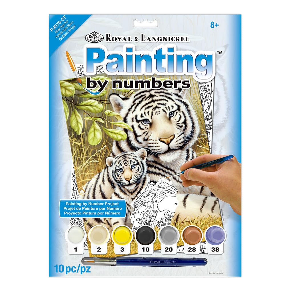 Royal & Langnickel Junior Small Paint by Number Kit 8-3/4"X11-3/4-White Tiger Pair Royal & Langnickel
