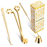 calary Candle Wick Trimmer, Candle Snuffer and Wick Dipper & Candle Accessory Set, 3 in 1 Candle Care Kit for Candle Lover (Gold) calary