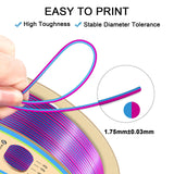 YOUSU Silk PLA Filament 1.75mm, 3D Printer Filament Dual Color Coextrusion Filament Silk Rose-Red Blue Color Change PLA, Compatible with Most of 3D Printer. Yousu