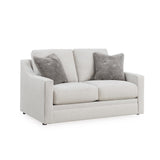 Signature Design by Ashley Maitelynn Contemporary Loveseat with Accent Pillows, Reversible Cushions and Sloped Arms, Light Gray Signature Design by Ashley