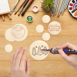 450 Pieces Unfinished Wood Circles for Crafts, 5 Size Wood Rounds Wooden Disc Circles Blank Natural Wood for DIY Painting Carving Art Craft Nitelemn