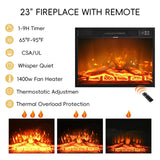 4 EVER WINNER Fireplace TV Stand Corner with LED Lights, Glass Doors, Farmhouse Fireplace Entertainment Center with Adjustable Storage Cabinets, TV Console with Fireplace for Living Room, White 4 EVER WINNER