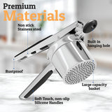 PriorityChef Large 15oz Potato Ricer, Heavy Duty Stainless Steel Potato Masher and Ricer Kitchen Tool, Press and Mash Kitchen Gadget For Perfect Mashed Potatoes - Everytime Priority Chef