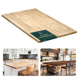 Bme Hevea Solid Wood 6ft L x 39"W Butcher Block Island Countertop, Unfinished Butcher Block Table Top for DIY Washer Dryer/Desktop/Kitchen Countertop, 1.5in Thick Bme