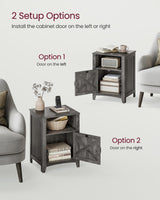 VASAGLE Farmhouse Nightstand with Barn Door, Set of 2, Bedside Table with Storage, Side End Table, Night Stand with Open Compartment, for Bedroom, Misty Gray ULET809G68 VASAGLE