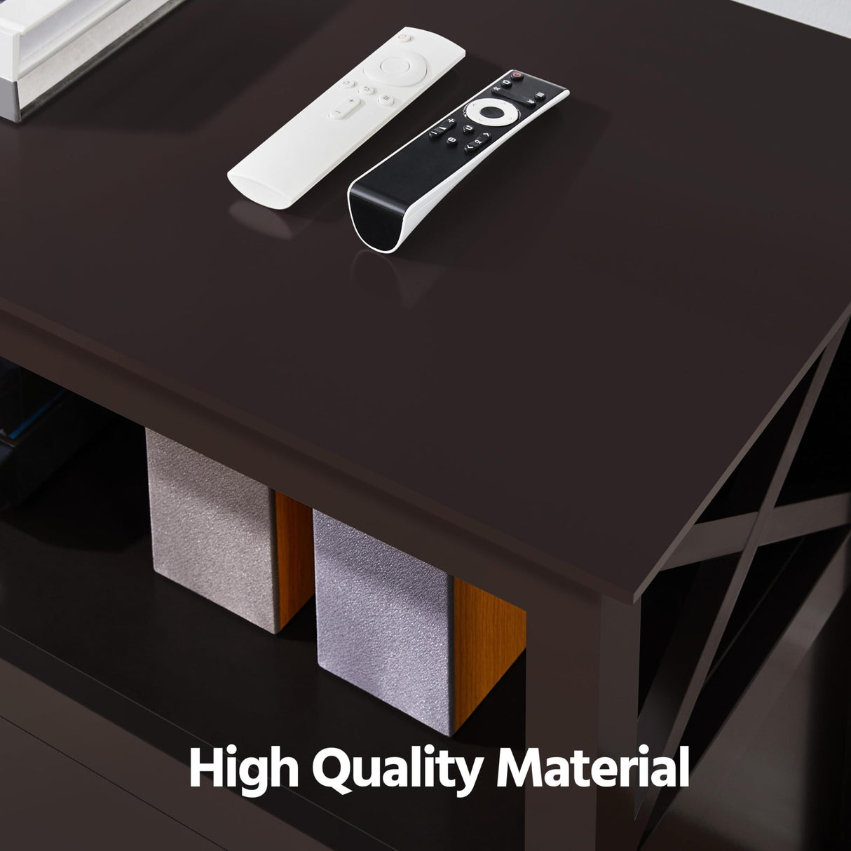 Yaheetech Wooden TV Stand for TVs Up to 50 inch, Media Entertainment Center Table, TV Cabinet Table with Storage Open Shelf & 2 Doors for Living Room, Espresso Yaheetech