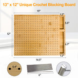 Crochet Blocking Board with 15 Stainless Steel Pegs - 13 x 12 Inch Granny Square Blocking Board, Blocking Boards for Crochet Projects Gifts for Mom, Grandmothers Adnkwolivt