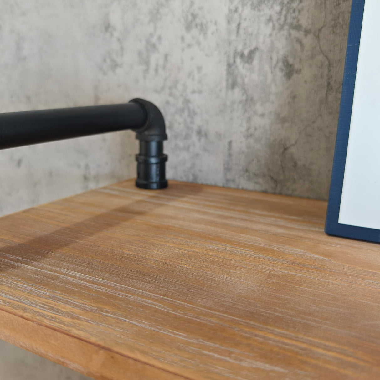 Anynice Industrial Bookshelf, 5-Tier Pipe Shelf, Wall Mounted Bookcase for Home and Office (Weathered Brown, 48" L x 11.8" W x 70" H) Anynice