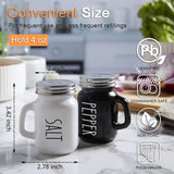 Salt and Pepper Shakers Set, ZOSUJO 4 oz Cute Salt Pepper Shaker, Kitchen Decor for Home Restaurants Wedding, Glass Black White Shaker Sets with Stainless Steel Lids ZOSUJO
