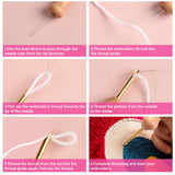 Punch Needle kit for Beginners, Adjustable Punch Needle Embroidery Kit for Adults Punch Needle Tool Embroidery Needle Wooden Handle Embroidery Pen Kits Tophoniex