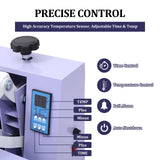 16x24 Heat Press, Digital Professional Sublimation Printer, Fast Heating, Industrial Quality with Adjustable Pressure Industrial Digital Heat Transfer Machine Sublimation for T-Shirt, Purple PrecisionAuto