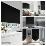 Blackout Blinds for Windows Cordless Blinds Temporary Shades Blinds No Drill Mini Blinds Black Out Blinds for Window of Bedroom,Bathroom,Kitchen Office (Black-high Shading, 23.6 * 59"(60 * 150cm)) Jlong