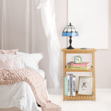 ETELI Nightstand Bamboo 3 Tier Side Table with Storage Shelf Small Bedside Table for Small Space Bedroom Living Room Bathroom Balcony ETELI