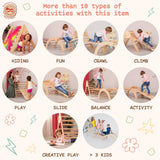 WoodandHearts Pikler Triangle Set of three items Wooden toys Climbing triangle Montessori Climbing toys for Toddlers Triangle with ramp Activity gym Baby Climbing triangle set (Large) Wood And Hearts