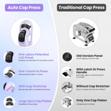 AKEYDIY Auto Hat Heat Press Machine for Caps, Automatic Release & Press, Automatic Hat Press, Heat Press Machine for Caps T-Shirts Bags, DIY Sublimation (Purple) AKEYDIY