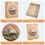 Wooden Puzzle for Adults 500 Piece - 3D Vision Effect Galloping White Horse Wooden Puzzle Unique Shape Advanced Wooden Jigsaw Puzzle, Wood Puzzles, Challenge Wooden Jigsaw Puzzle(16.3 x 16.5 in) Qiuenisray
