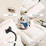 Oversized Power Recliner Chair for Adults,270°Swivel Rocker Recliner with USB Port,Electric Glider Recliner Chair with Storage,Nursery Rocking Chair with Phone Holder,Beige Rhevoy