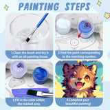 XTCIXAL Paint by Numbers Kit for Kids with Frame, Wolf Paint by Number Kids Age 5-8-12, Paint by Number with Frame for Gifts and Home Decor 8X8 Inch XTCIXAL