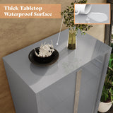 AMERLIFE 50.2" H Modern 5 Drawer Dresser, Glossy Surface Chest of Drawers, Large Storage Organizer for Bedroom, Living Room, Cloakroom, Luxury, Light Grey AMERLIFE