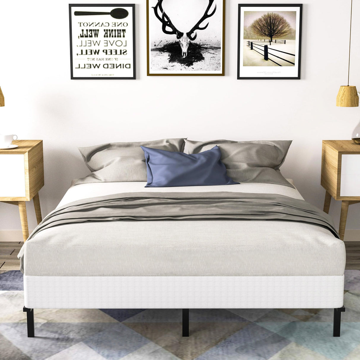 Vaciwe 8 Inch King Size Box Spring, Heavy Duty Metal Mattress Foundation with Easy Clean Fabric Cover, Noise Free,Easy Assembly. Vaciwe