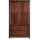 Grain Wood Furniture Shaker 2-Door Wardrobe, Solid Wood with Cherry Finish Grain Wood Furniture